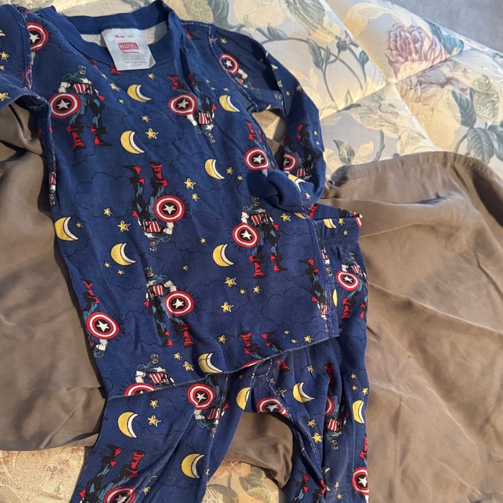Hanna Andersson Blue and Yellow Superhero Pajama Set